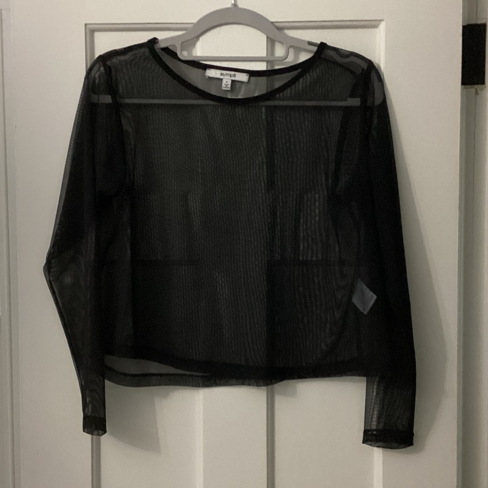 Sympli Black Sheer Long Sleeve Top